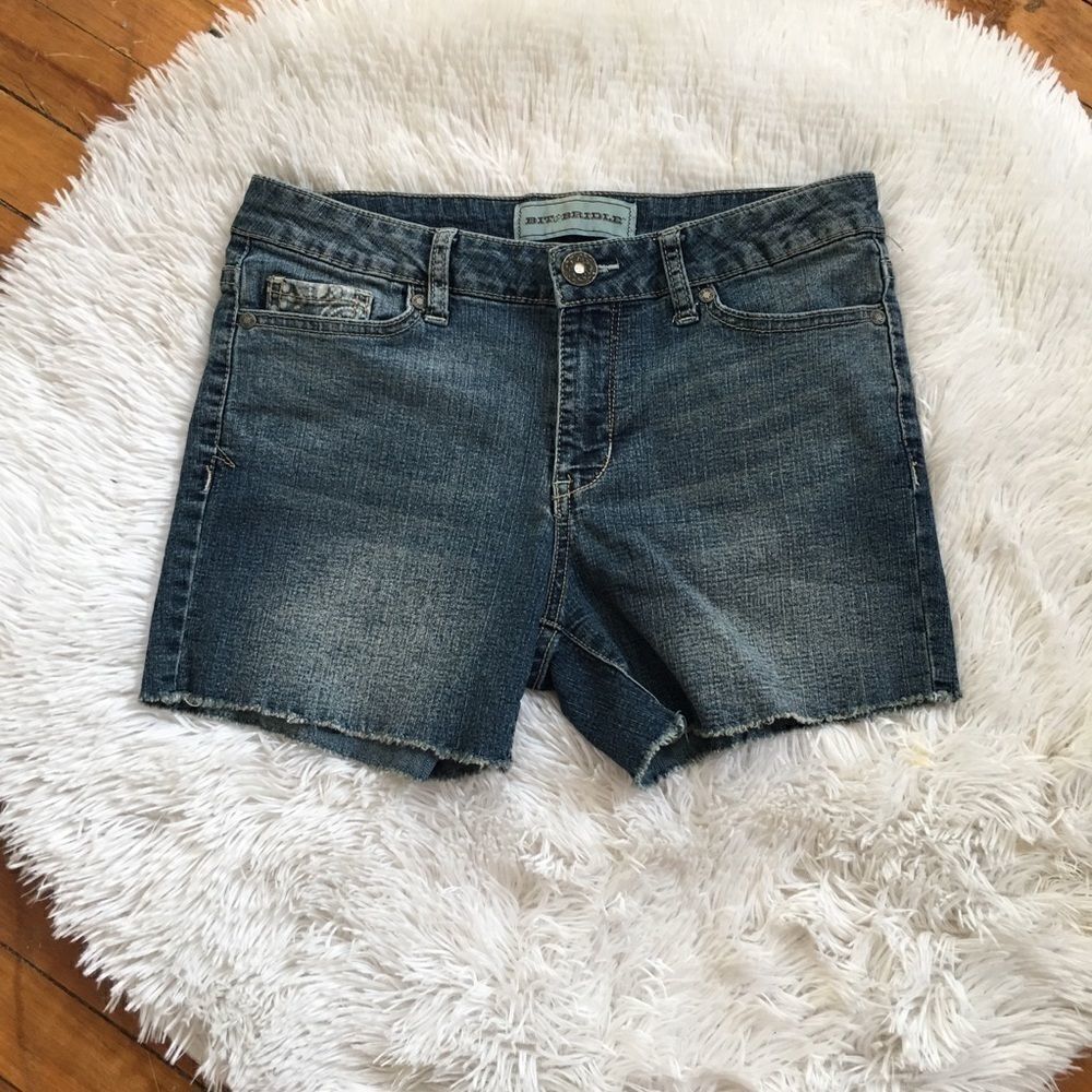 Bit & Bridal distressed hem Shorts